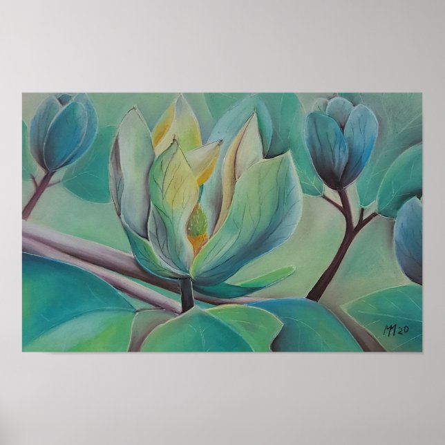 Magnolia Flower Wall Art | Botanical Poster | Soft (Frente)