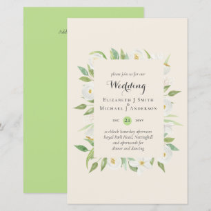 Magnolia Green Silence Budget Convite de casamento