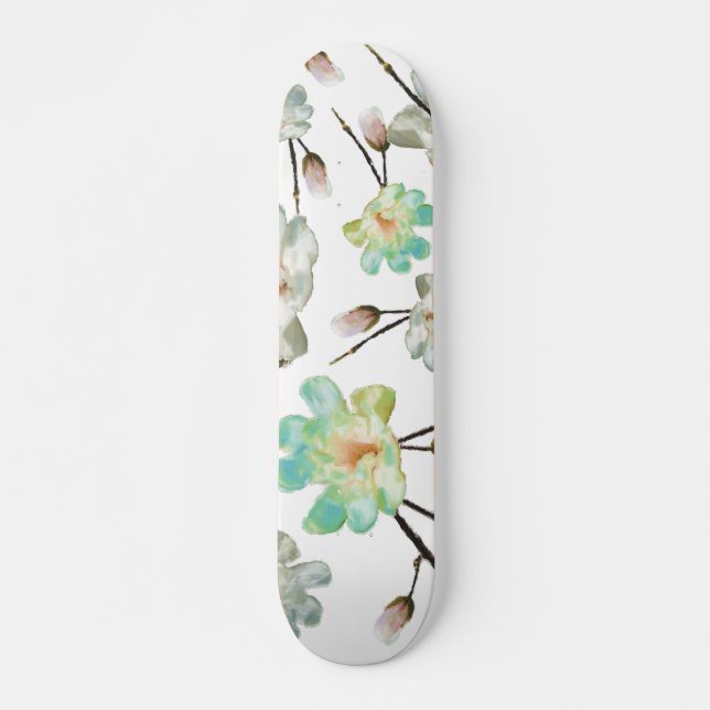 Magnolia Pattern Skateboard Deck (Frente)