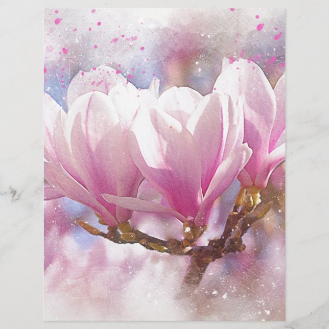Magnólia Rosa Roxa em Flor - Flor de Primavera (Frente)