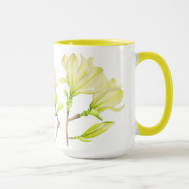 Magnolias amarelas numa caneca (W) - 15 oz.