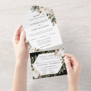 Magnolias Cotton Floral Greenery Casamento