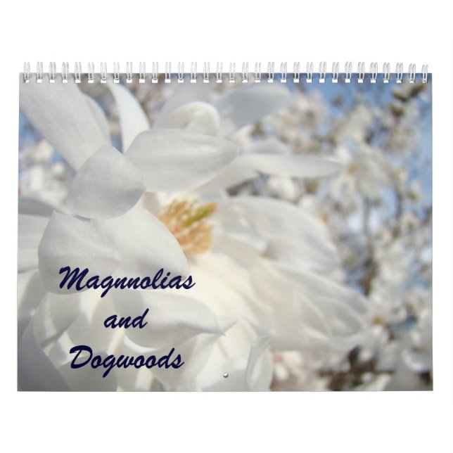 MAGNÓLIAS e Flores de Árvores Dogwoods Calendários (Capa)