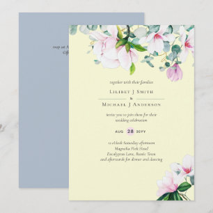 Magnolias Rosa, Floral e Convite de casamento Amar