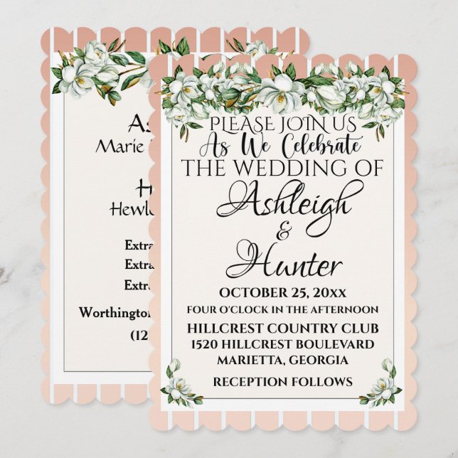 Magnolias - Um Bom Dia Para Um Casamento - Convite (Frente/Verso)