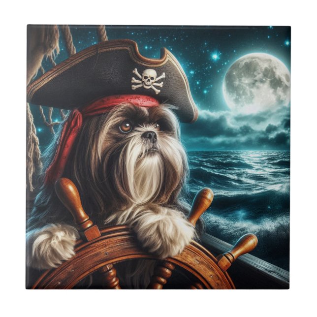 Magnum, o Azulejo Pirata Shih Tzu (Frente)