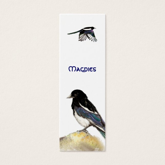 Magpies BookMark para ventoinhas de aves (Frente)