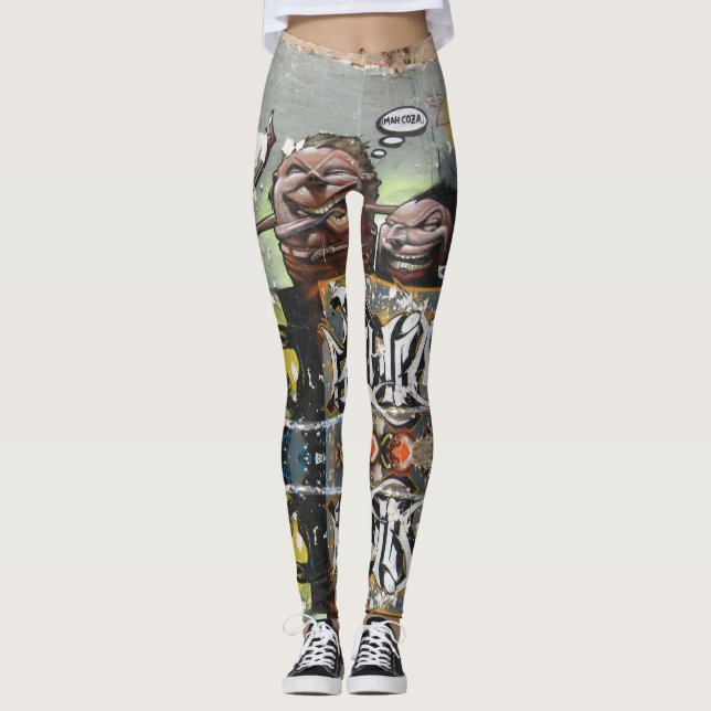 Mah coza, Grafite, Leggings personalizadas de Espa (Frente)