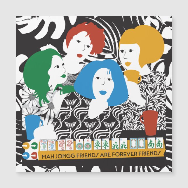 Mah Jong Amigos - Cartão Magnet (Frente)