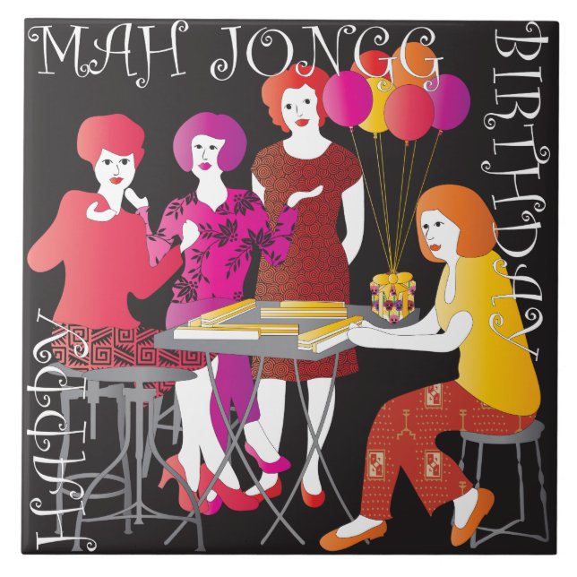 Mah Jongg Azulejo de aniversário atual (Frente)