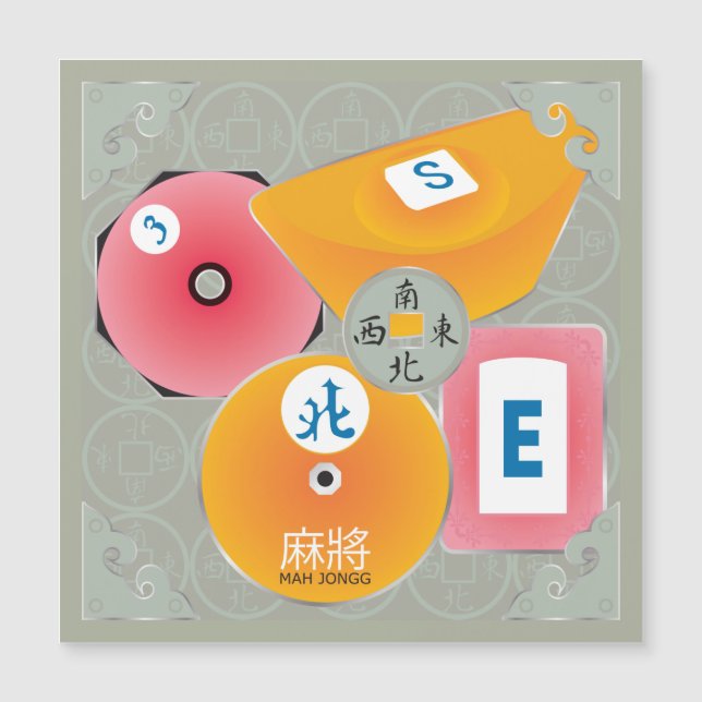 Mah Jongg Bettors Magnet Card (Frente)