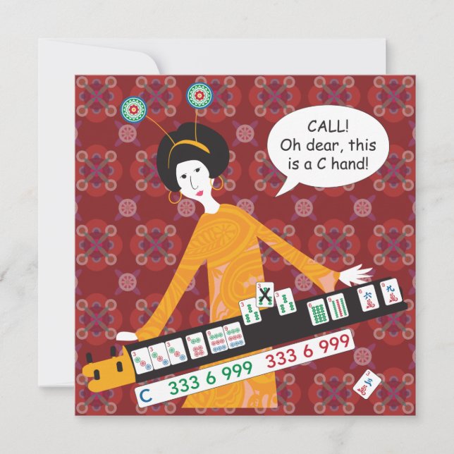 Mah Jongg C Hand Flat Card (Frente)