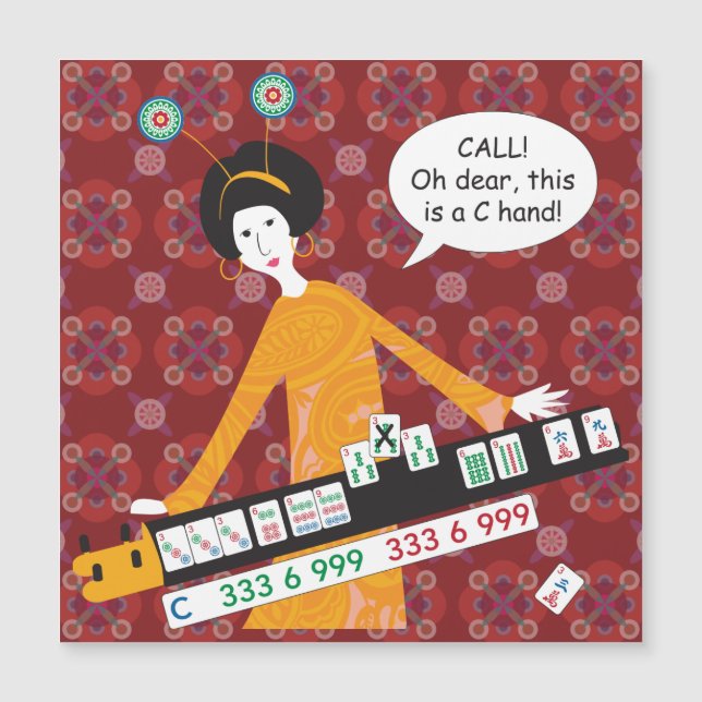 Mah Jongg C Hand Flat Magnet (Frente)