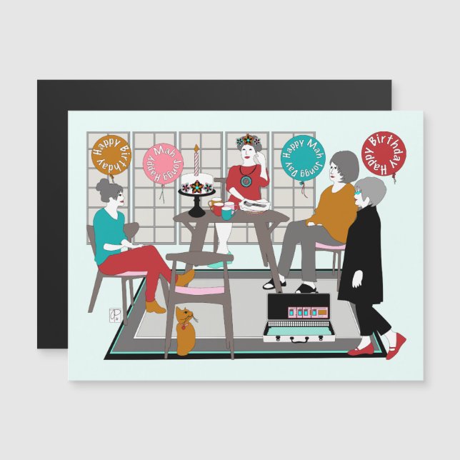 Mah Jongg Cat Birthday (Frente/Verso)