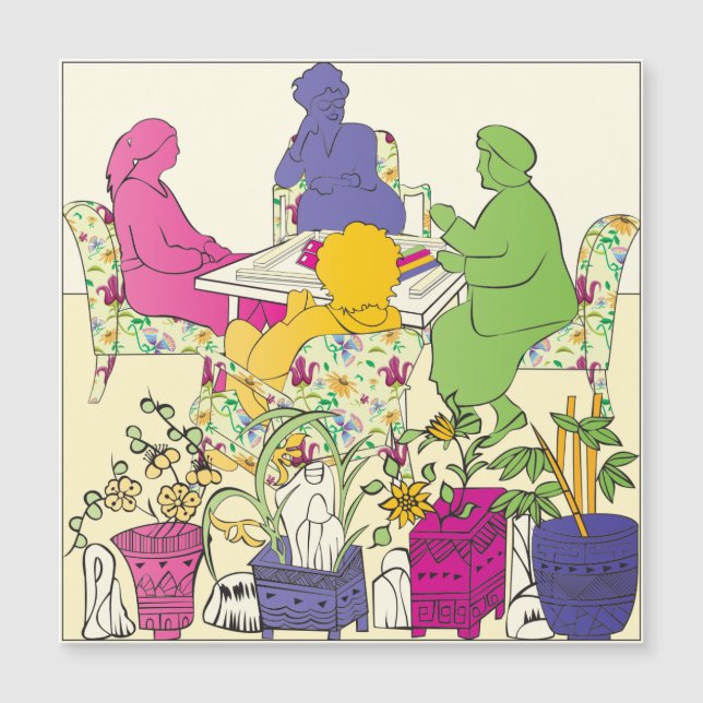 Mah Jongg Game Magnet Card (Frente)