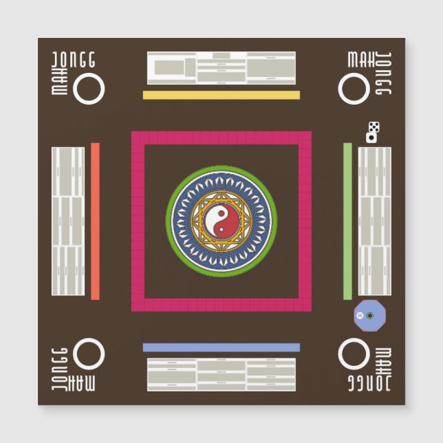 Mah Jongg Game Magnet Card (Frente)