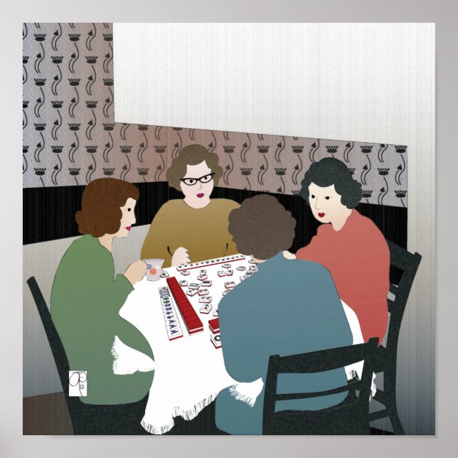 Mah Jongg Retro Poster (Frente)