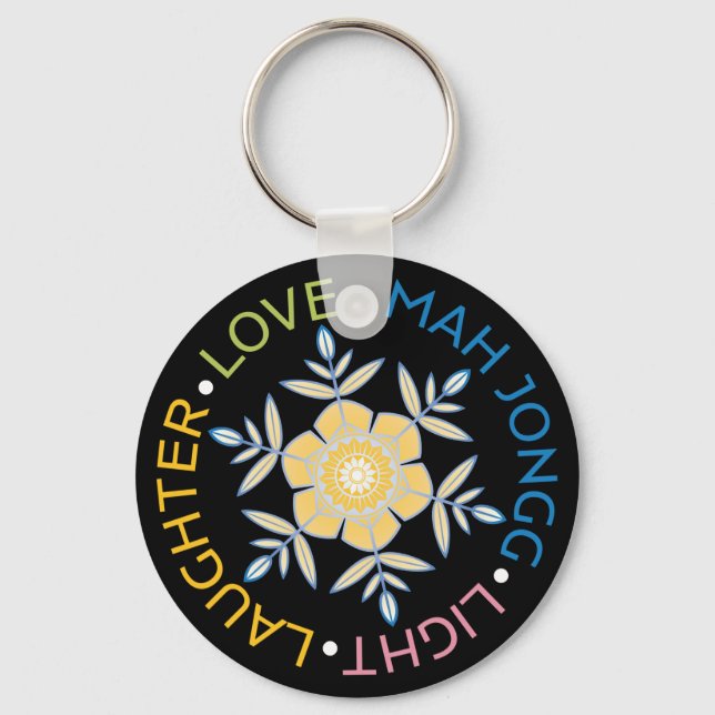 Mah Jongg Snowflakes Chaveiro (Frente)