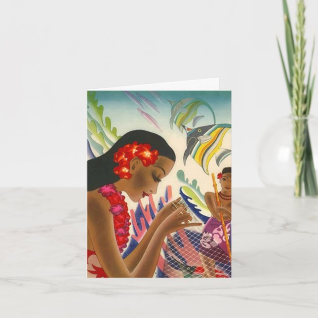 Mahalo Cartões de agradecimentos Hawaiian Tropical (Frente)