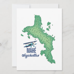 Mahé, Seicheles Mapa antigo