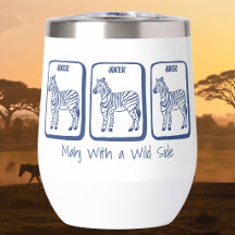 Mahj Com um Lado Selvagem Navy Zebra Mahjong Perso