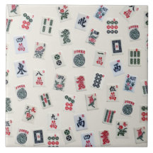 Mahjong azulejo símbolos em azulejos crachás