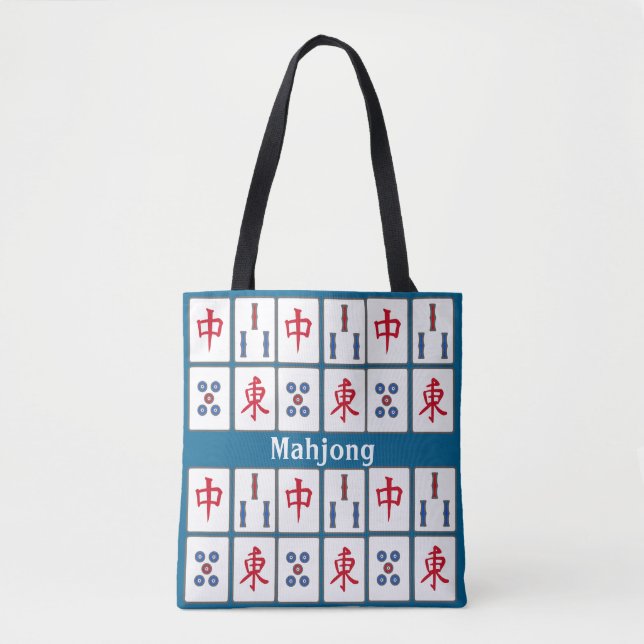 Mahjong Game Azulejo Tote Bag (Frente)