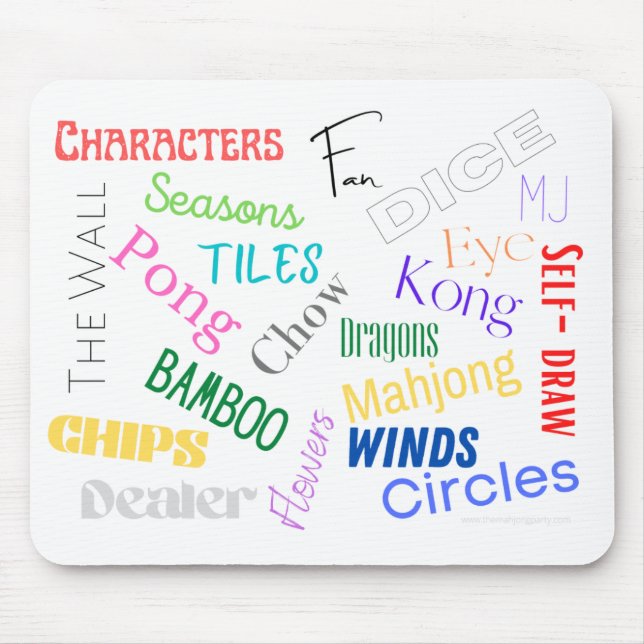 Mahjong Words Mouse Pad (Frente)