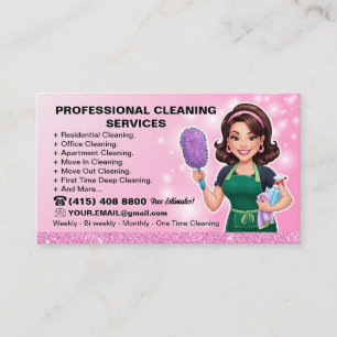 Maid Janitorial Lady Cartão de visita Clearing