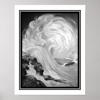 "Maid of the Mist" B&W 1937 Art Deco Impressão