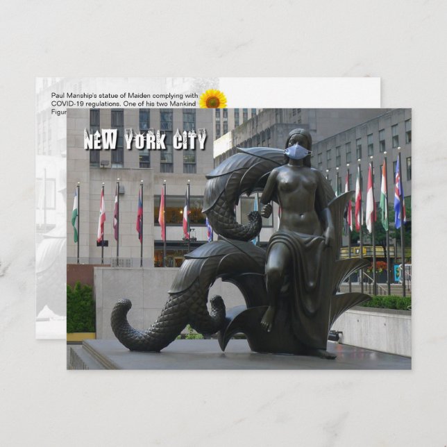 Maiden vestindo uma máscara - Cartão postal NYC H (Frente/Verso)