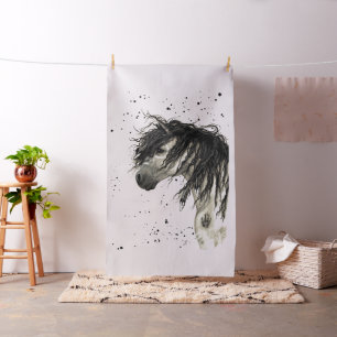 Maiestosa Cinza Horse por Bihrle Tecido