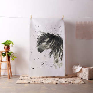 Maiestosa Cinza Horse por Bihrle Tecido