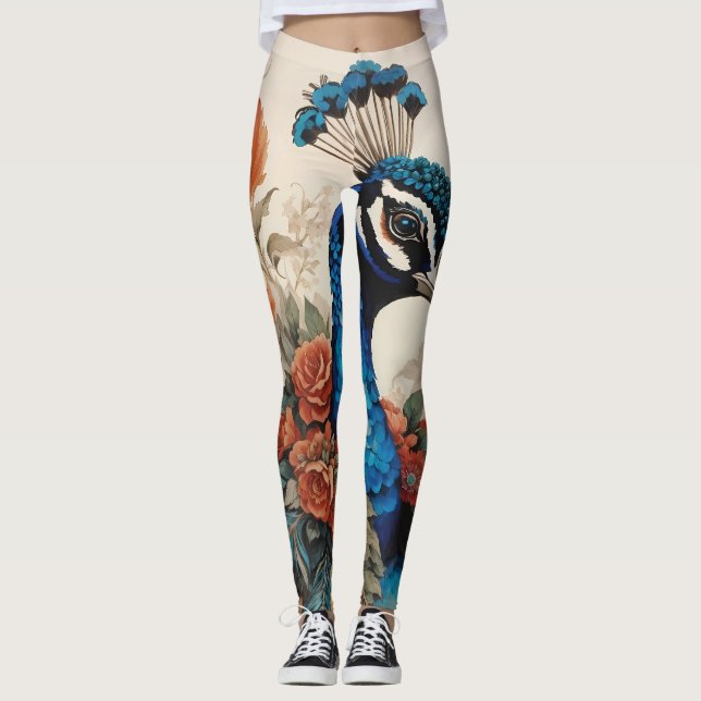 Maiestoso Esplendor As Leggings Boho Peacock (Frente)