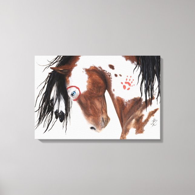 Maiestoso Pinto Horse por BiHrLe Art Canvas Print (Frente)