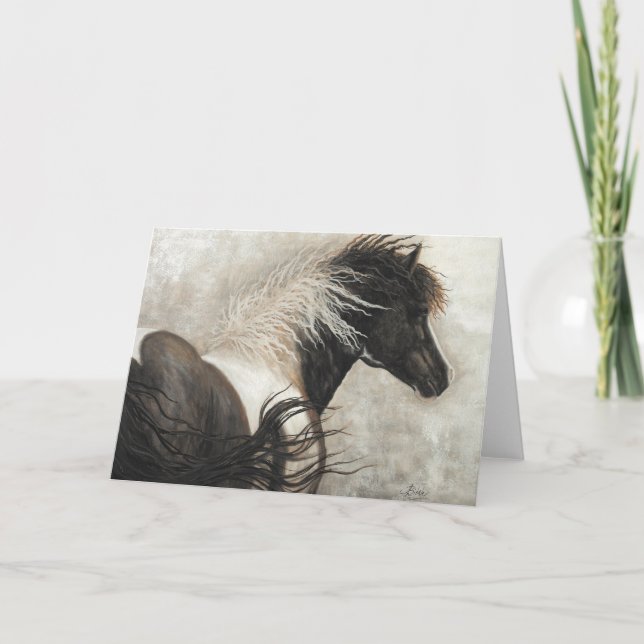Maiestoso Stallion Pinto Horse por Cartão de BiHrl (Frente)