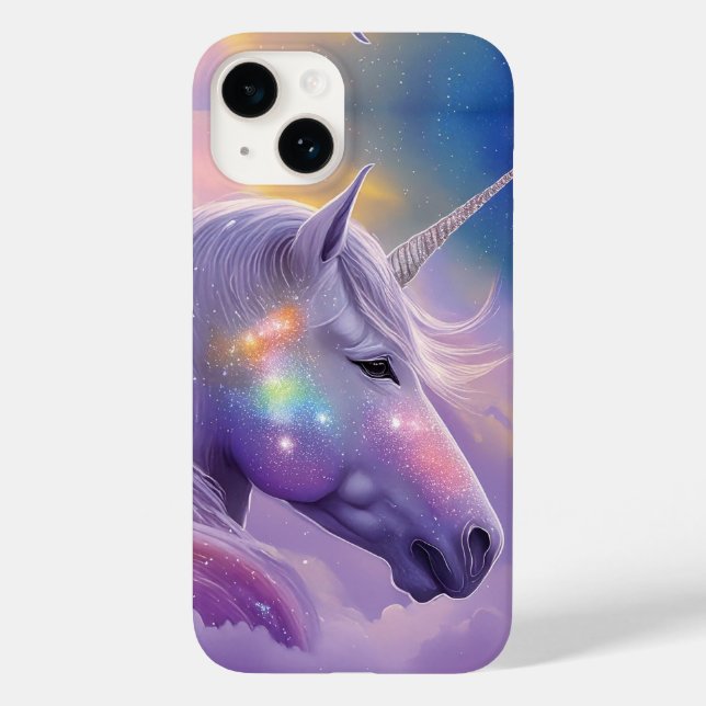 Maiestoso White Unicorn Rainbow Glitter Sparkles (Verso)