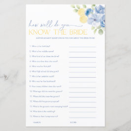 Main Squeeze Bridal Shower Games Know the Bride