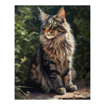 Maine Coon Cat Art Impressão