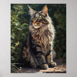 Maine Coon Cat Art Impressão
