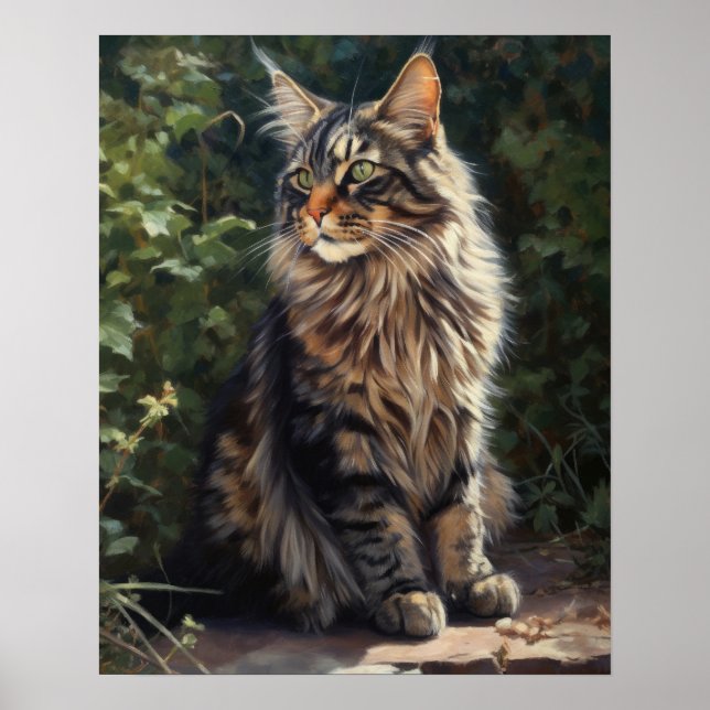 Maine Coon Cat Art Impressão (Frente)