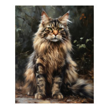 Maine Coon Cat Art Impressão