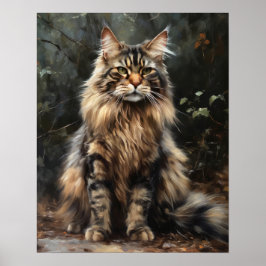 Maine Coon Cat Art Impressão