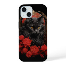 Maine Coon cat com flores