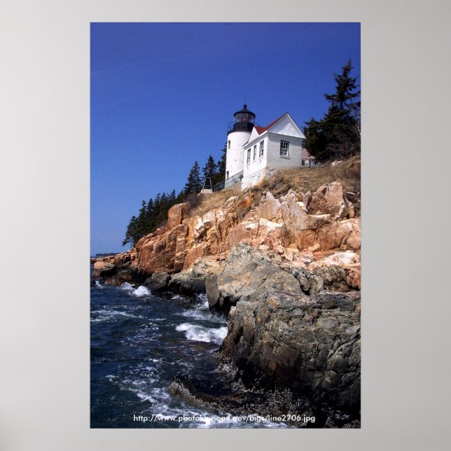 Maine do Farol de Cabeça de poster / Bass Harbor (Frente)