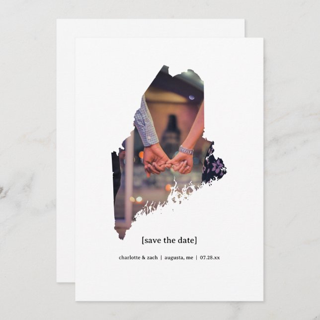 Maine Salve o Cartão com fotos de Data (Frente/Verso)