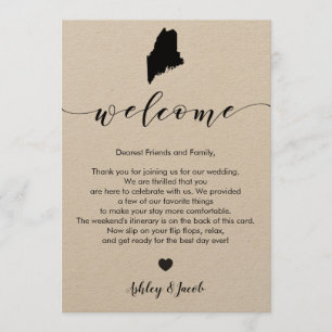 Maine Wedding - Carta de Boas-vindas e Cartão Itin