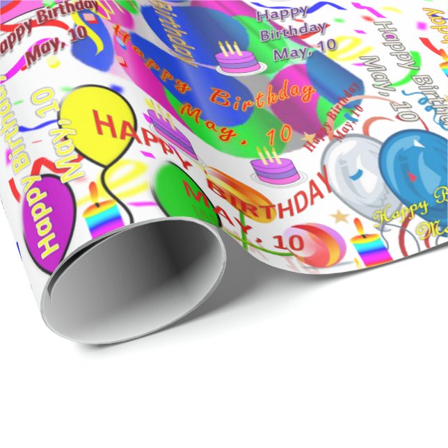 Maio, 10 Aniversário com papel de embrulho (Ponta do rolo)
