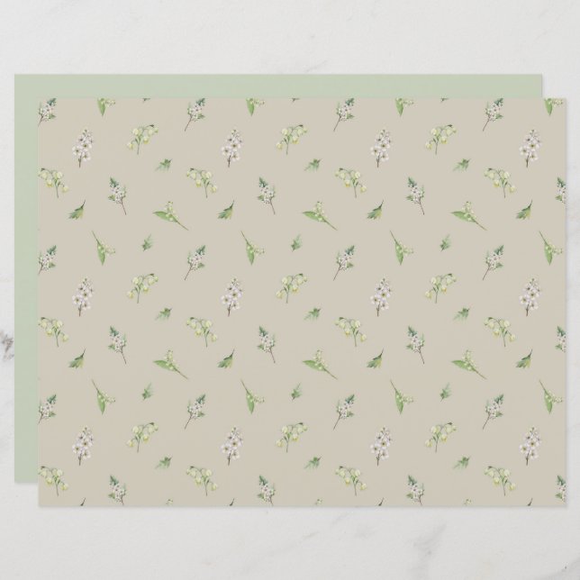 Maio Mês de Nascimento Flor Hawthorn Lily Do Vale (Frente/Verso)