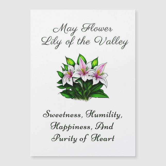 Maio Mês de Nascimento Flor Lily do Vale Floral (Frente)
